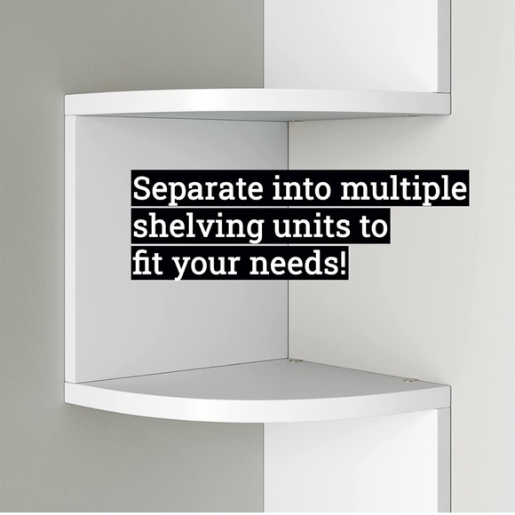 5 Tier Wall Mount Corner Self, 7.75 “Wx7’  Dx48.5’, Color:Espresso, - Picture 5 of 9